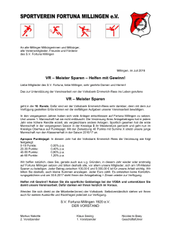 VR – Meister Sparen - SV Fortuna Millingen