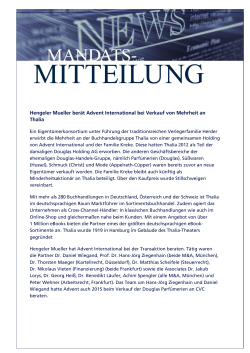Hengeler Mueller berät Advent International bei Verkauf von