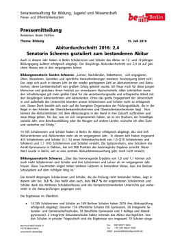 Abiturergebnisse Berlin 2016