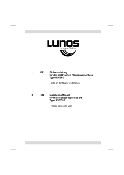 I DE Einbauanleitung f&uuml;r den elektrischen