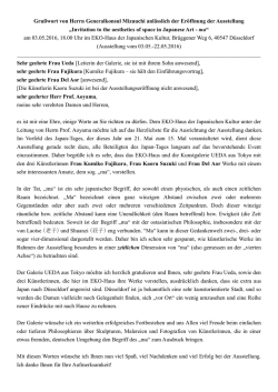 Gru&szlig;wort von Herrn Generalkonsul Mizuuchi anl&auml;sslich der