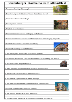 Fragebogen für die Boizenburger Stadtrally zum Altstadtfest vom 08.