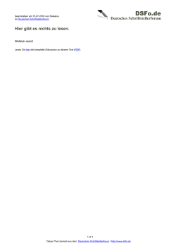 Hier gibt es nichts zu lesen. - Deutsches Schriftstellerforum