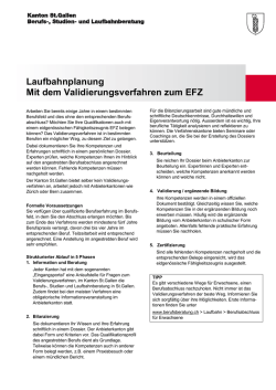Mit dem Validierungsverfahren zum EFZ - bei der Berufs