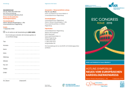 hotline-symposium neues vom europ&auml;ischen kardiologenkongress