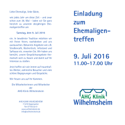 Einladung zum Ehemaligen