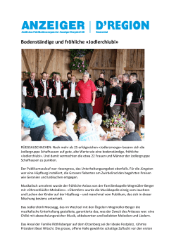 Jodlerchiubi 2016 - Jodlergruppe Schafhausen