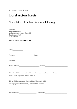 Anmeldung Symposion Lord Acton Fulda 2016