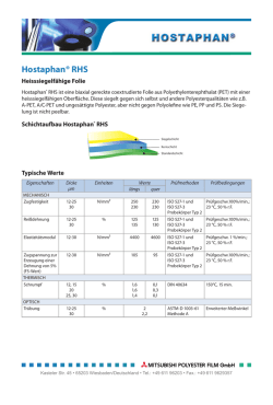 Hostaphan&reg; RHS - Mitsubishi Polyester Film GmbH