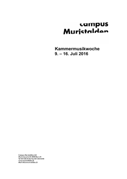 Broschuere KMK 2016 - Kammermusik 2014 Campus Muristalden