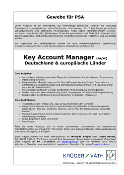 Key Account Manager (m/w)
