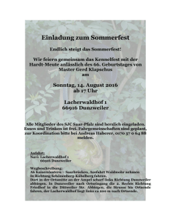 Einladung zum Sommerfest - Schleppjagdclub Saar