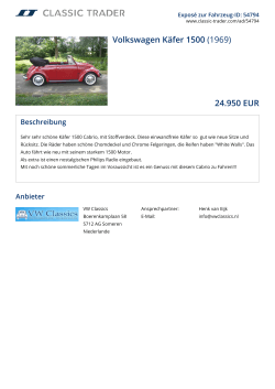 Volkswagen Käfer 1500 (1969) 24.950 EUR