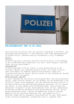 Polizeibericht vom 15.07.2016