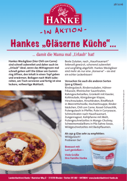 Hankes &bdquo;Gl&auml;serne K&uuml;che&ldquo;