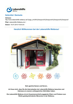 Herzlich Willkommen bei der Lebenshilfe Wetterau!