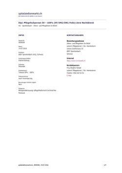 Dipl. Pflegefachperson 50 &ndash; 100% (HF/DN2/DN1/FaGe)