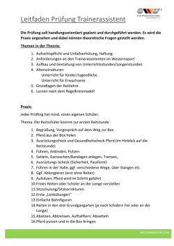 Leitfaden Pr&uuml;fung Trainerassistent