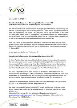 Jobangebot 15.07.2016