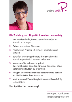 Die 7 wichtigsten Tipps für Ihren Netzwerkerfolg