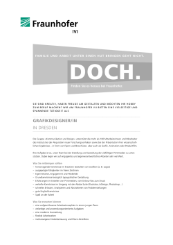 Grafikdesigner/in - Fraunhofer IVI - Fraunhofer