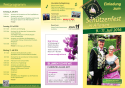 Flyer Schützenfest 2016 - St. Sebastianus Schützenbruderschaft