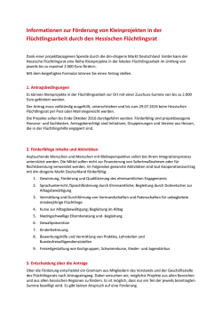 Informationen zur F&ouml;rderung von Kleinprojekten