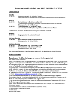 Johannesbote 09.07.2016 - St. Christophorus/St. Johannes der