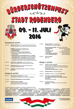 Sonnabend, 09. Juli 2016 Sonntag, 10. Juli 2016 Montag, 11. Juli