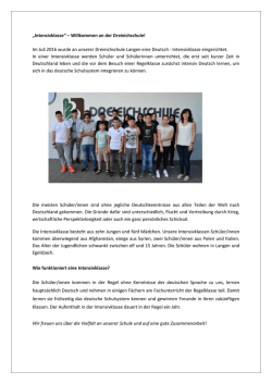 Intensivklasse hat mit dem Unterricht begonnen