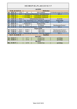 Heimspielplan 16 17