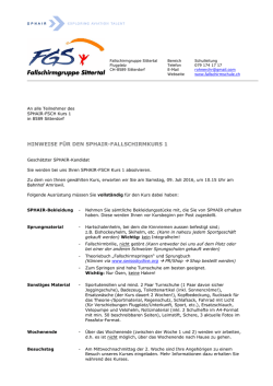 HINWEISE FÜR DEN SPHAIR