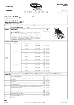 Preisliste Invacare Action2 NG