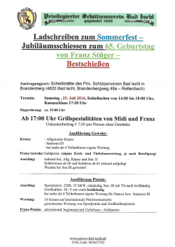 Jubil&auml;umsschie&szlig;en Franz St&uuml;ger Bad Ischl