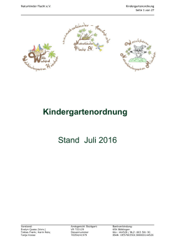 Kindergartenordnung Stand Juli 2016 - Naturkinder Flacht