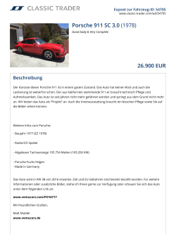 Porsche 911 SC 3.0 (1978) 26.900 EUR