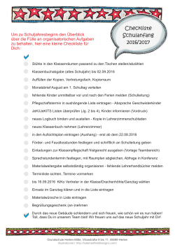 Checkliste Schulanfang 2016/2017 - Grundschule Herten
