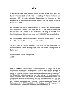 Dr. Richard Rebmann wurde am 20.05.1958 in T&uuml;bingen