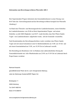 Information zum Bewerbungsverfahren Pfarrstelle ABG I Herr
