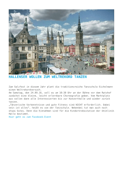 Hallenser wollen zum Weltrekord tanzen