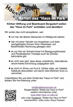 Körber-Stiftung und Bezirksamt Bergedorf wollen das "Haus im Park