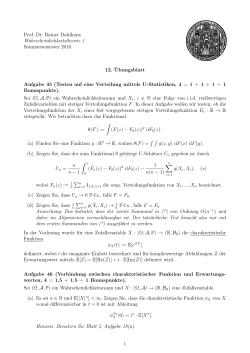 Prof. Dr. Rainer Dahlhaus Wahrscheinlichkeitstheorie 1