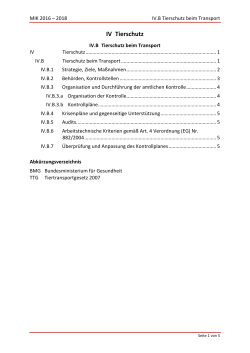IV.B Tierschutz beim Transport