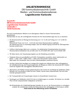 Logistikcenter Karlsruhe - DB Kommunikationstechnik