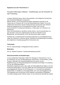 Themenforum 2 - Deutschlandstipendium