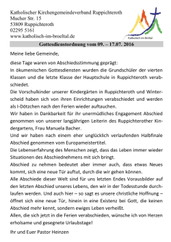 Gottesdienstordnung 09.07.
