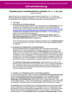 Informationen zum Erweiterungsfach