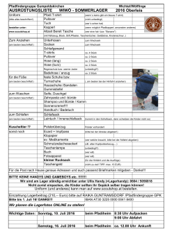 Ausrüstungscheckliste WiWö - der Pfadfindergruppe Gumpoldskirchen