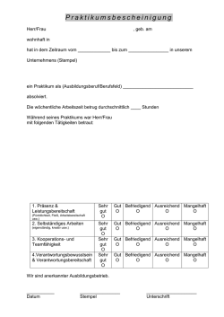 Praktikumsbescheinigung