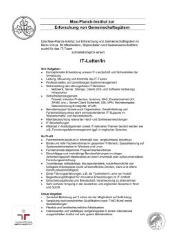 IT-Leiter/in - Max-Planck